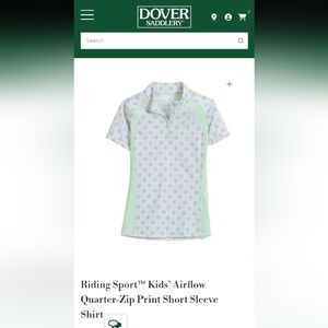 Riding Sport Kids Airflow Quarter-Zip Print Short Sleeve Shirt NEW